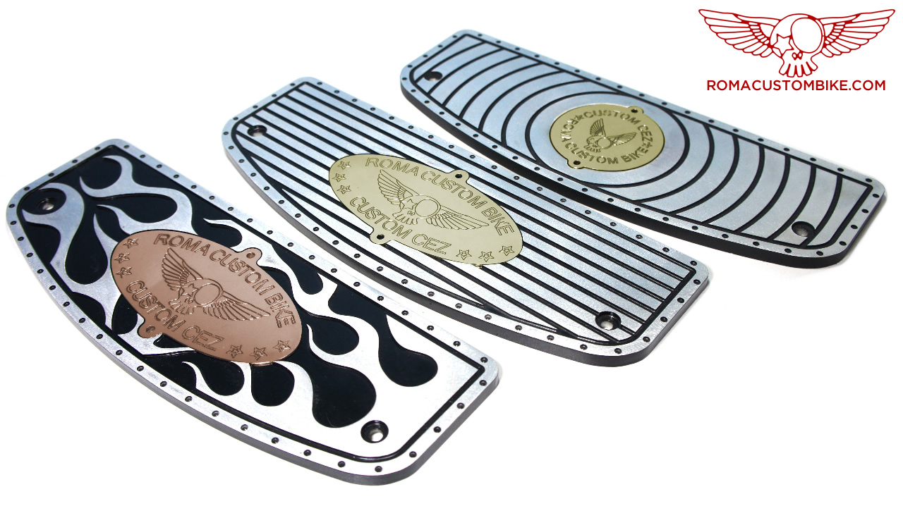 Flame style foot boards for Harley Davidson